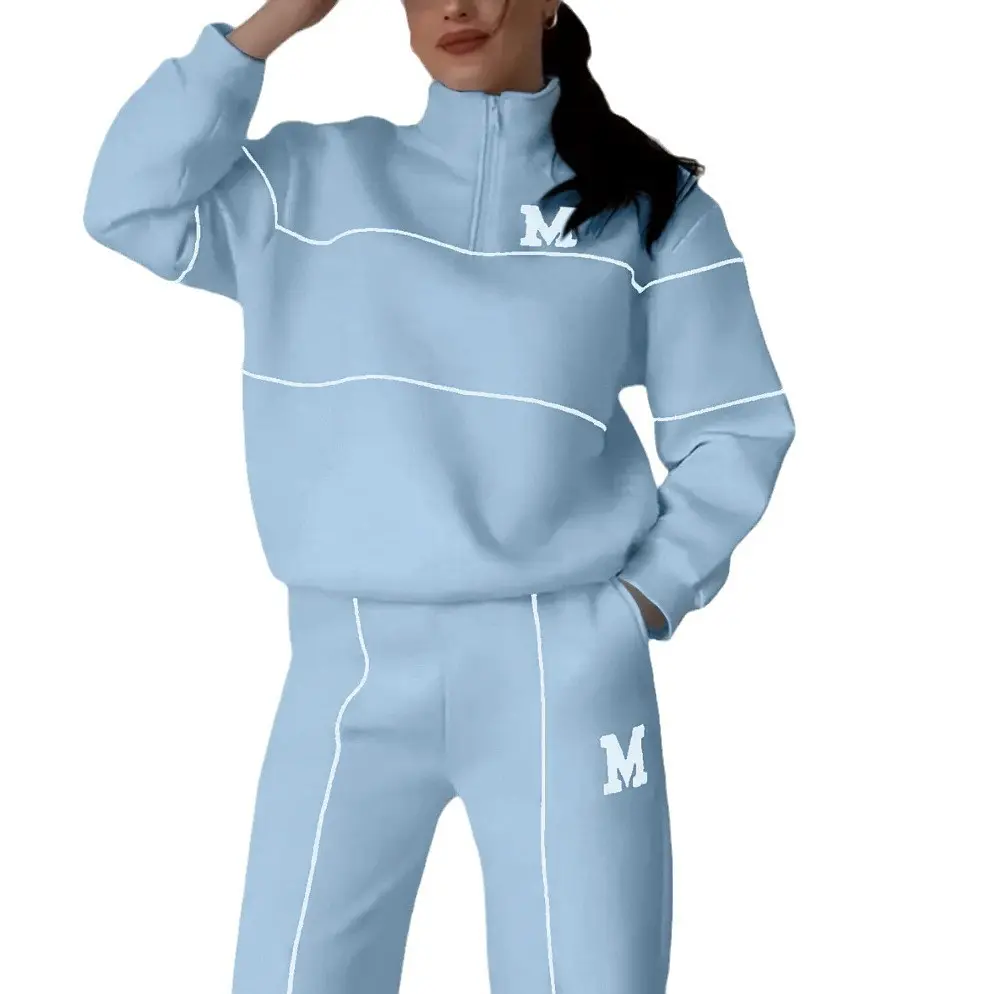 2026 Fall/Winter New Sweatshirt Letter Print Long Sleeve Long Pants Casual Sports Set