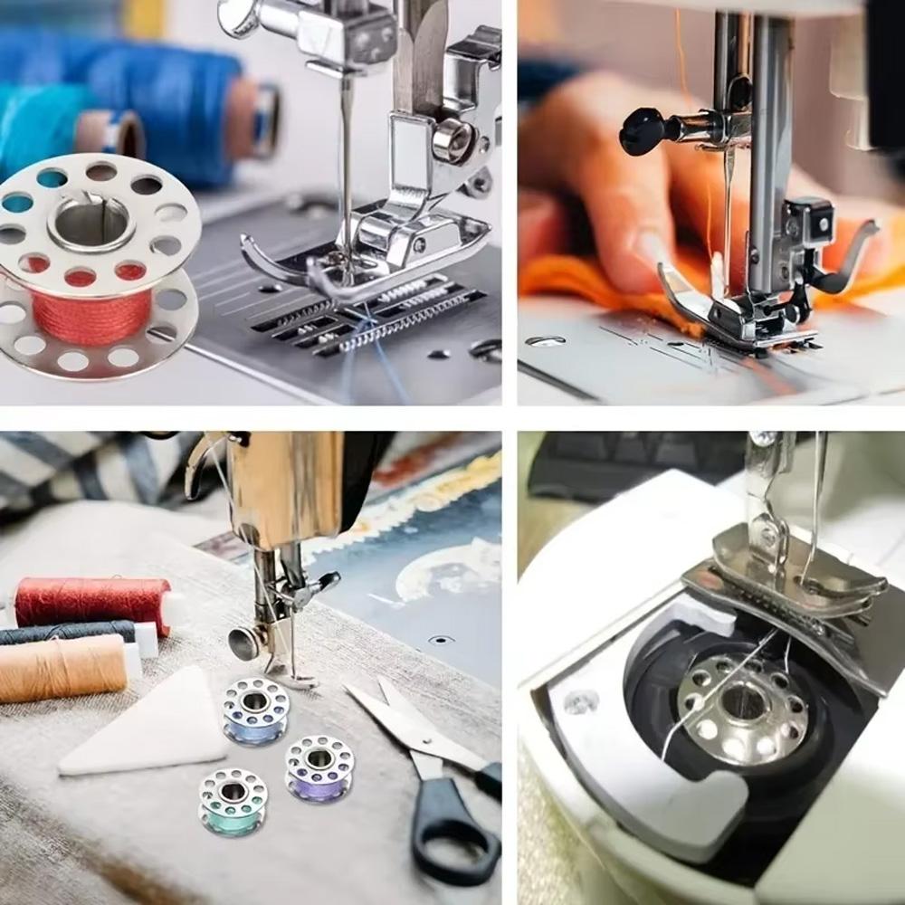 Sewing Machine Bobbin Set, 1 Set Including 1 Count Sewing Machine Bobbin Case & 5 Counts Bobbin, Multifunctional Sewing Machine Accessories for Home Use