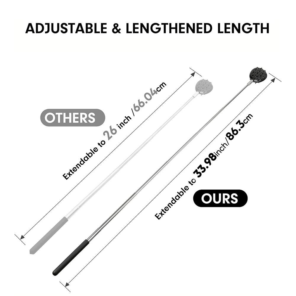 Telescoping Back Scratcher with Detachable Scratching Heads, Dual Sides Scratcher, Bear Claw Rake Scratcher, Multitool for Men & Women