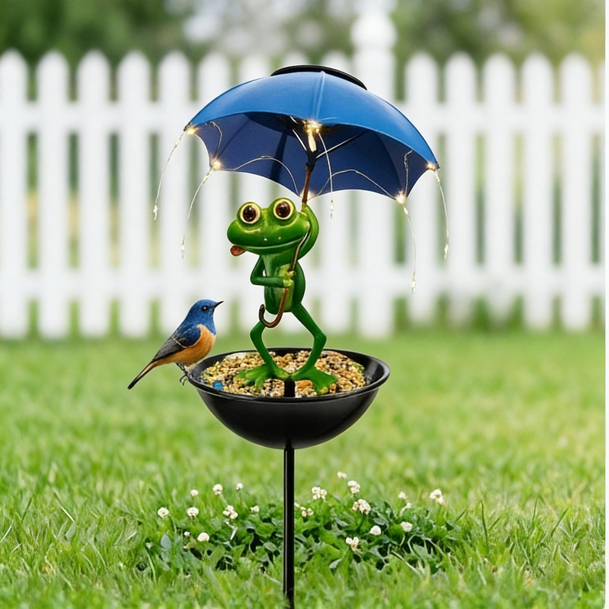 Outdoor Frog Statue Solar Light with LED String, Garden Bird Feeder & Hummingbird Feeder Lamp, Waterproof Decor for Aisle, Yard & Terrace Outdoor Frog Statue Solar Light with LED String, Garden Bird Feeder & Hummingbird Feeder Lamp, Waterproof Decor for Aisle, Yard & Terrace