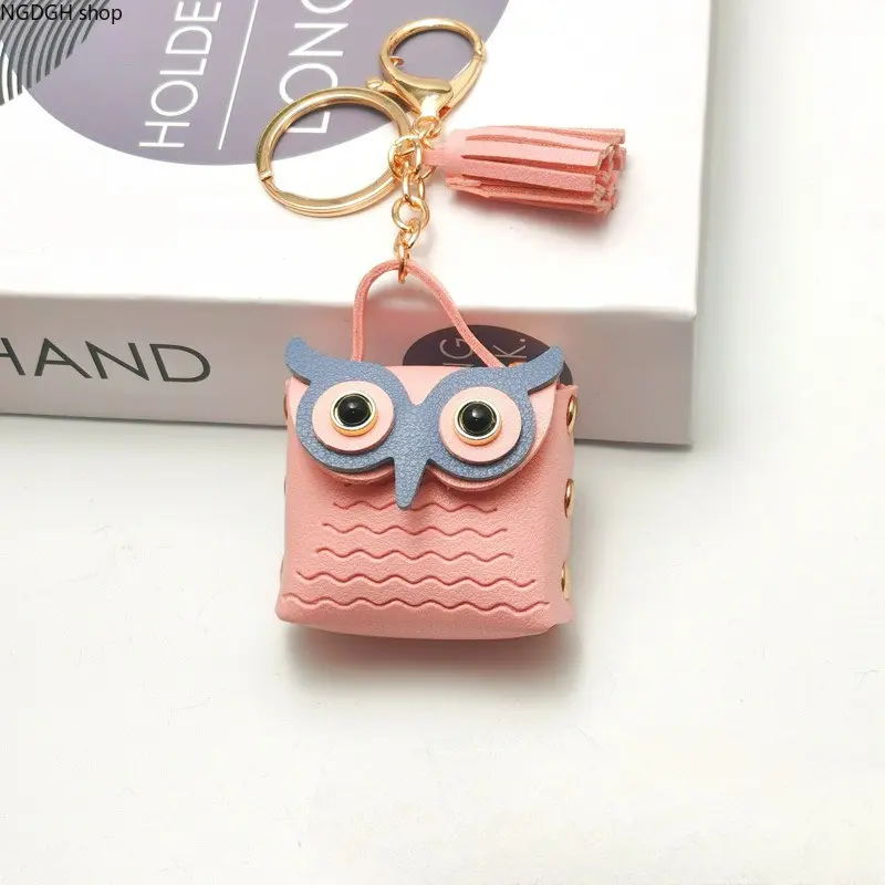 Cute Owl Shape Key Chain Purse for Women Girls, Compact Mini Bag with Tassel Zipper for Key Storage and Everyday Carry, Compact Fit, Tasseled Bottom, Keychains, Compact Purse