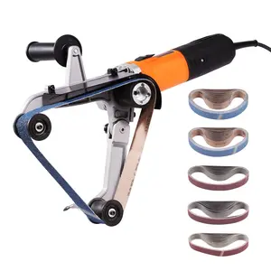 【DealsForYouDays】VEVOR Pipe Tube Polisher Sander, 1000W Pipe Belt Sander with 6 Variable Speeds 1100-3200rpm, Professional Belt Sander Grinding Machine with 50PCS Sanding Belts for Burnishing Finishing Rust Removal