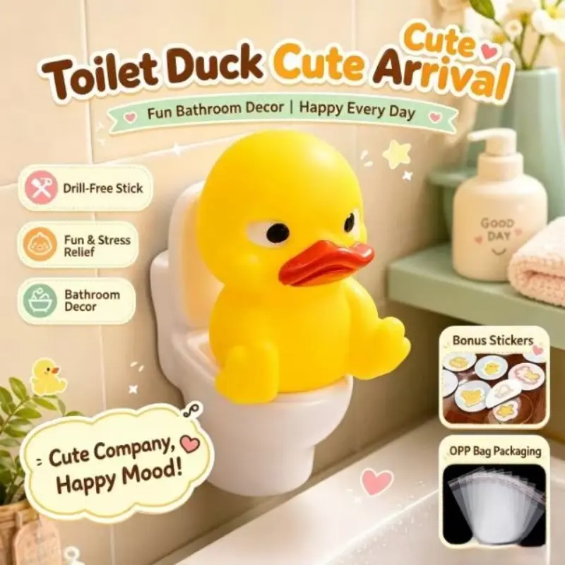 Duck Statue for Toilet, Desktop Car Office Decor, Christmas Gift, Cute Ornament, Perfect for Home and Office Decoration
