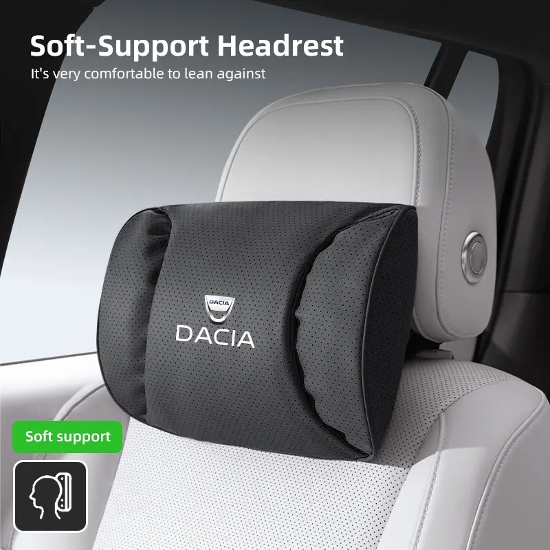 Car Headrest Neck Support Seat Lumbar Cushion Breathable Soft Neck Pillow Auto Accessories For Dacia Bigster Spring Duster Sandero Jogger Dokker Lodgy