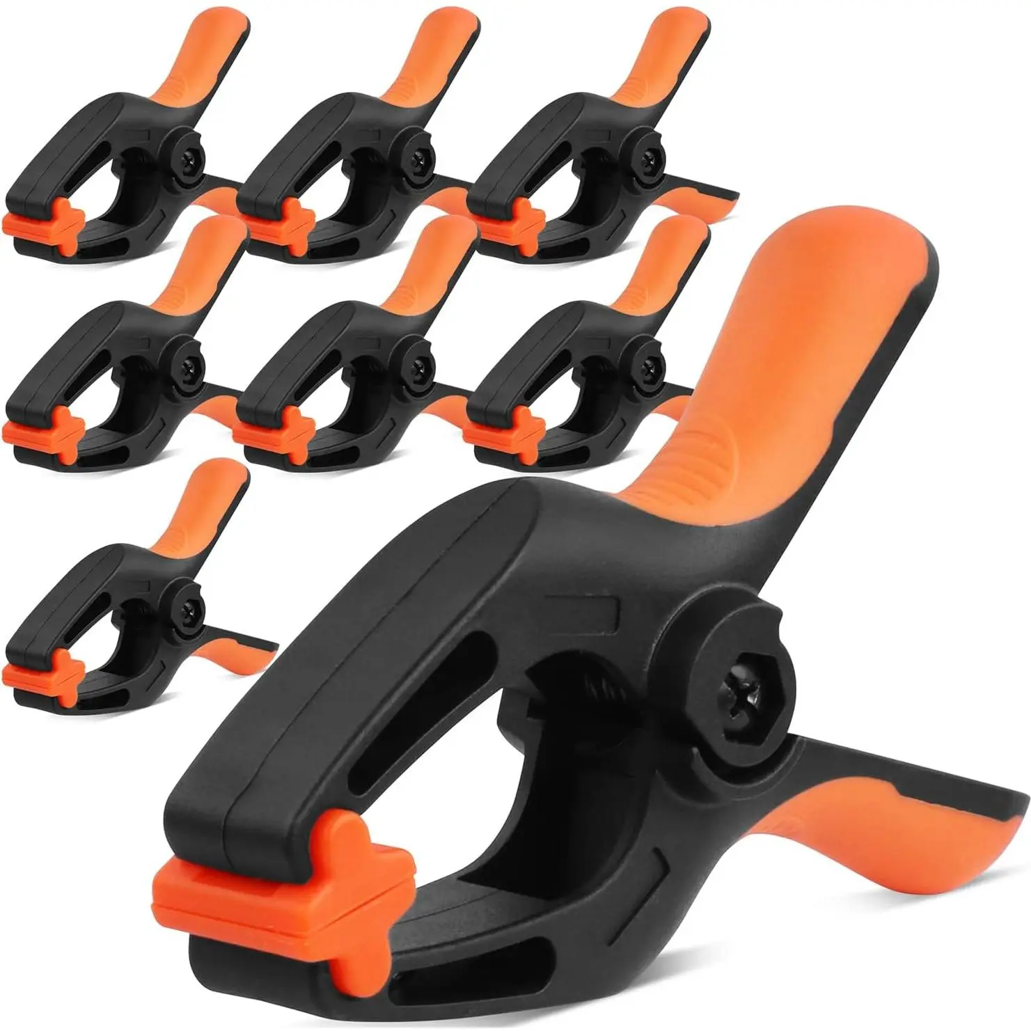 8-Pack Spring Clamps Heavy Duty, 5-inch Large Plastic Clamps for Crafts with 2-3/8Inch Jaw Opening for DIY, Gluing, Clamping and Securing