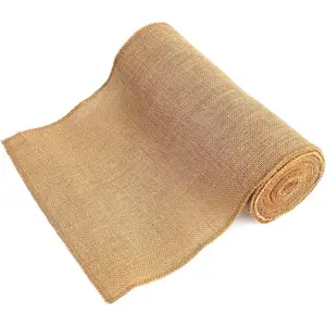 14" x30 Feet Burlap Roll Natural Burlap, Burlap Table Runner High Density Jute Fiber for Decorations, Center Pieces for Home, Rustic Décor