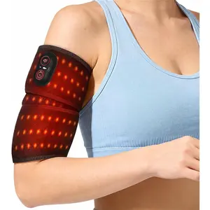 Cordless Elbow Heating Pad with Red Light, Arm Heating Pad, Heating Pad for Arm and Elbow Pain Relief, Elbow Heating Pad for Tendonitis and Tennis Elbow, 3 Heat Levels, Black