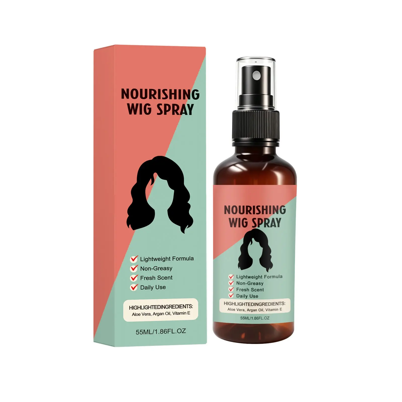 Moisturizing Wigs Spray, Smooths and Detangles Synthetic Hair, Prevents Frizz, Special Care Mist for Artificial Hair Maintenance