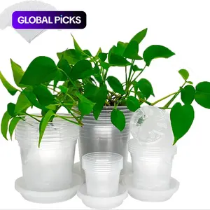 Plant Pot Set with Identification Label & Matching Saucer, Clear Plastic Plant Pot with Drainage Holes, Seed Starting Nursery Pots for Succulents, Small Herbs and Flowers, Seedling Pots #TOP PICKS