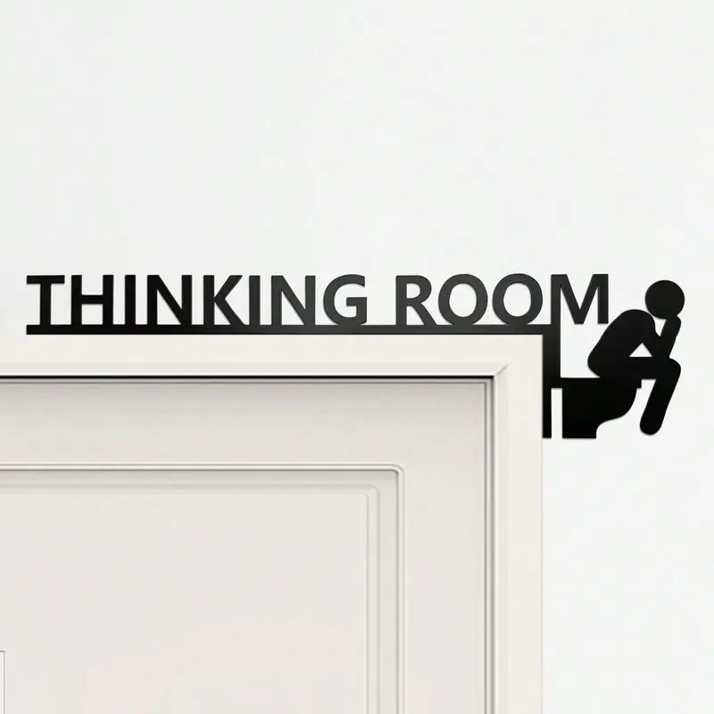 Thinking Room Acrylic Fun Bathroom Decor Sign, Acrylic Plaque Decor, bathroom decorations, Bathroom Signs, Unique Bathroom Door Corner Decor, Ideal for Home & Office Decoration, home decor products