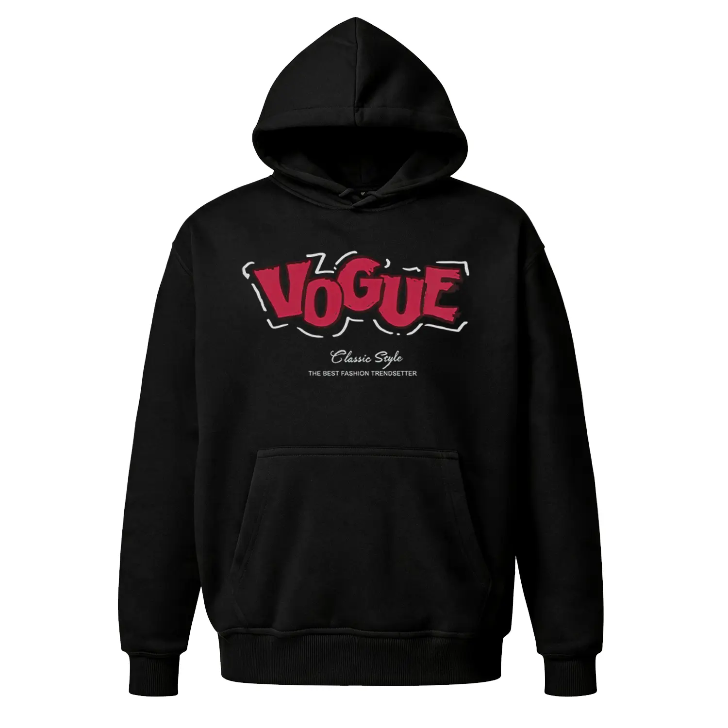 Retro VOGUE Bubble Graphic Hoodie |   Y2K Streetwear Letter Print |   Oversized White Unisex Fleece Sweatshirt |   Trendy Casual Fashion Tee ❤️