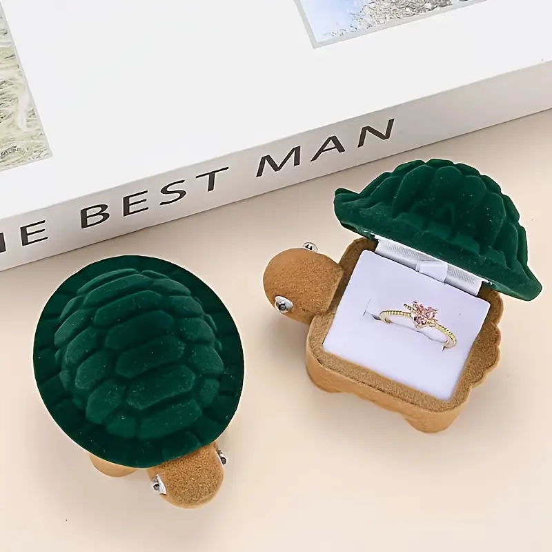 Turtle Jewelry Box/Velvet Jewelry Packaging Box/Necklace Earrings/Flocking Cute Ring Box