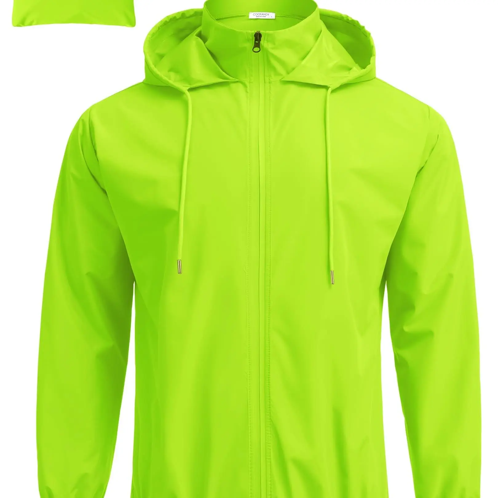 Men's Packable Waterproof Rain Jacket, Lightweight Hooded Windbreaker Raincoat, Outdoor Shell Jacket for Hiking, Golf, Travel, Camping, Walking & Everyday Wear
