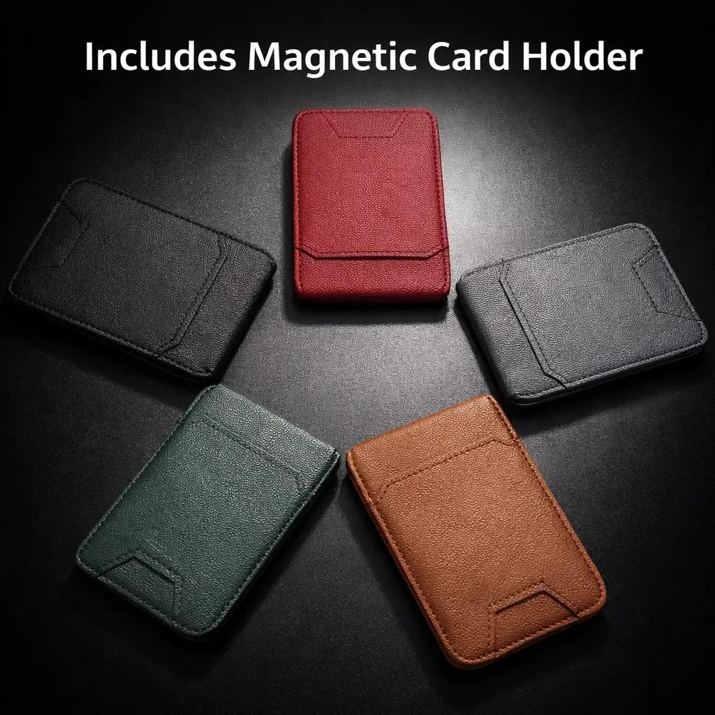 Quriov MagSafe Wallet with Adjustable Stand Compatible with Magnetic Wallet for Phone Leather Magsafe Card Holder for iPhone 16/15/14/13/12 series Only supports products with MagSafe