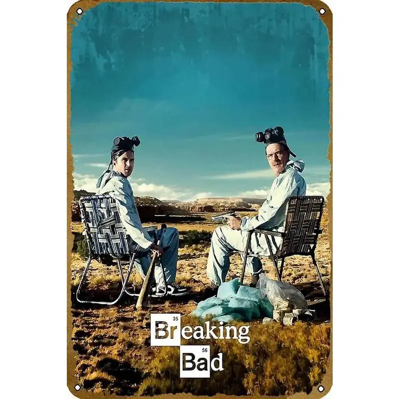 BREAKING BAD 6 - Movie poster, retro metal tin logo, modern wall decoration, bedroom office, home wall, home room, 20.32 X 30.48