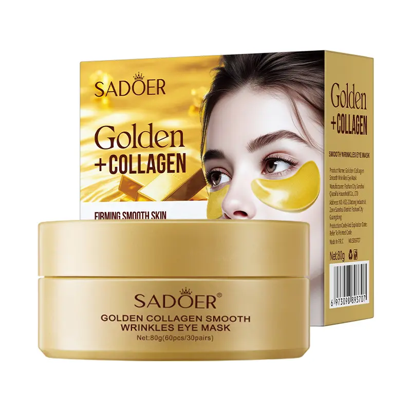 Golden Collagen Eye Mask 80g 60Pcs/30Pairs,Moisturize Reduce Fine Lines,Daily Home Eye Care