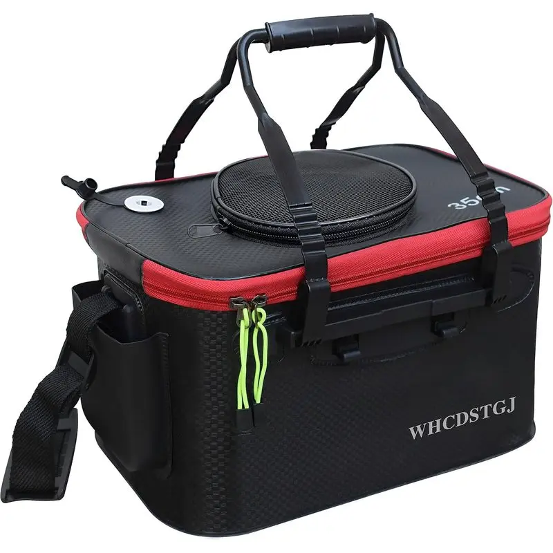 Fishing Bucket, Multifunctional Foldable Portable Fishing Bucket, EVA Fish Bucket are Suitable for Storing Live Fish and Fresh Fish Bait.(size 3 gallons)