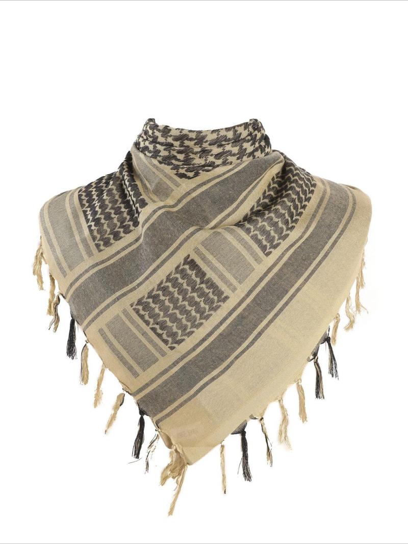 Tactical Hunting Scarf, Neck Scarf, Arab Wrap with Tassel, Tactical Desert Scarf, Fashion Accessories for Men & Women