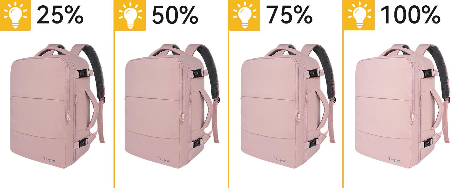 Taygeer Travel Backpack for Women, Carry On Backpack with Water Bottle Pocket & Shoe Pouch, TSA 15.6inch Laptop Mochila Flight Approved, Nurse Bag Casual Daypack for Weekender Business Hiking, Pink