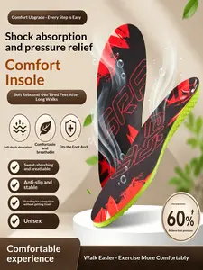 Unisex Shock Absorbing Anti-Odor Breathable Sweat-Wicking Insoles, Basketball Running Professional Arch Support Soft Sole Non-Slip Comfort Insoles