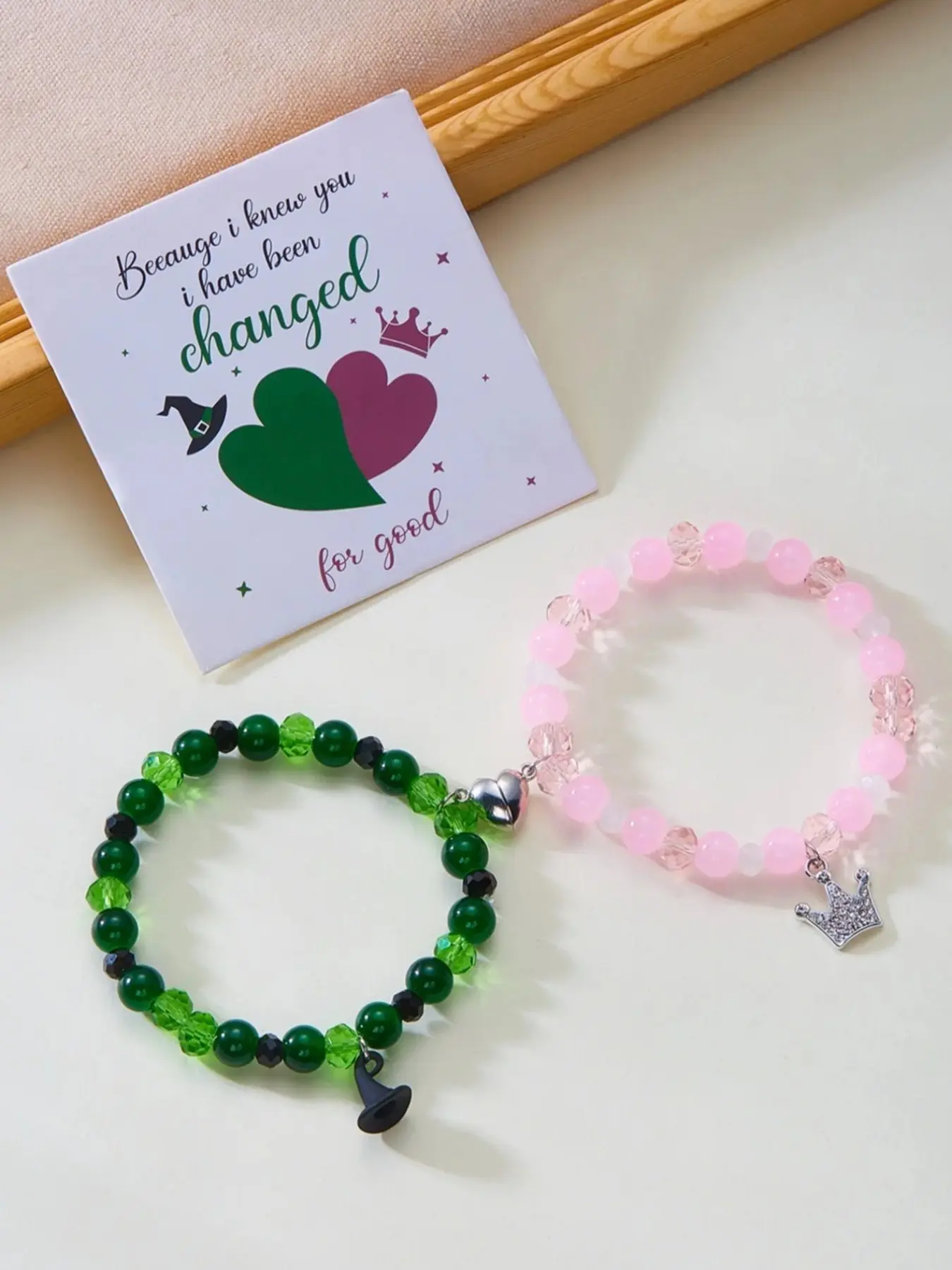 Magnet Heart Charm Beaded Bracelet for Women & Men, Fashionable Couple Bracelet, Matching Friendship Bracelets with Energy Beads
