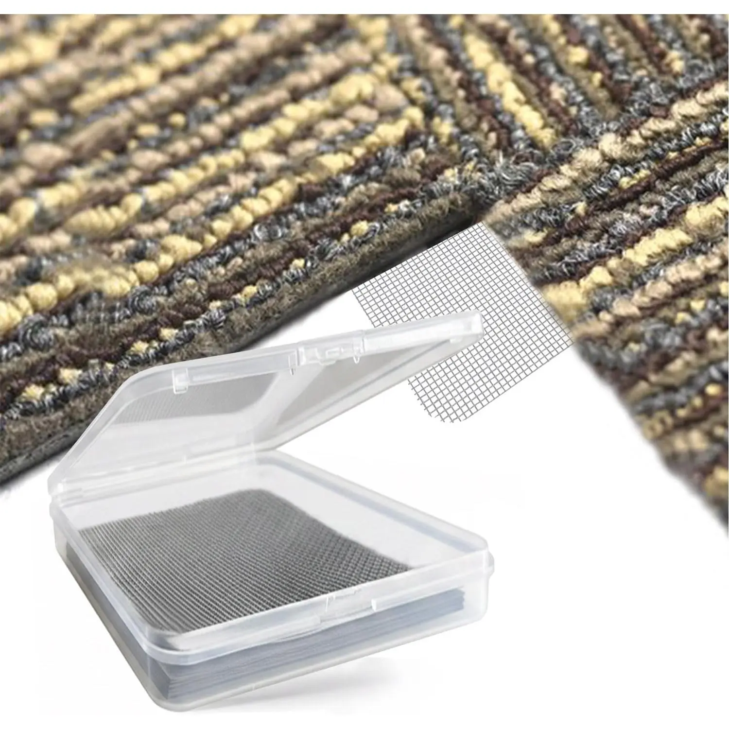 Carpet Tile Tape, Carpet Tile Adhesive Connectors Carpet Square adhesives that Creates a Floating Floor 4" x 4" (10-Pack)