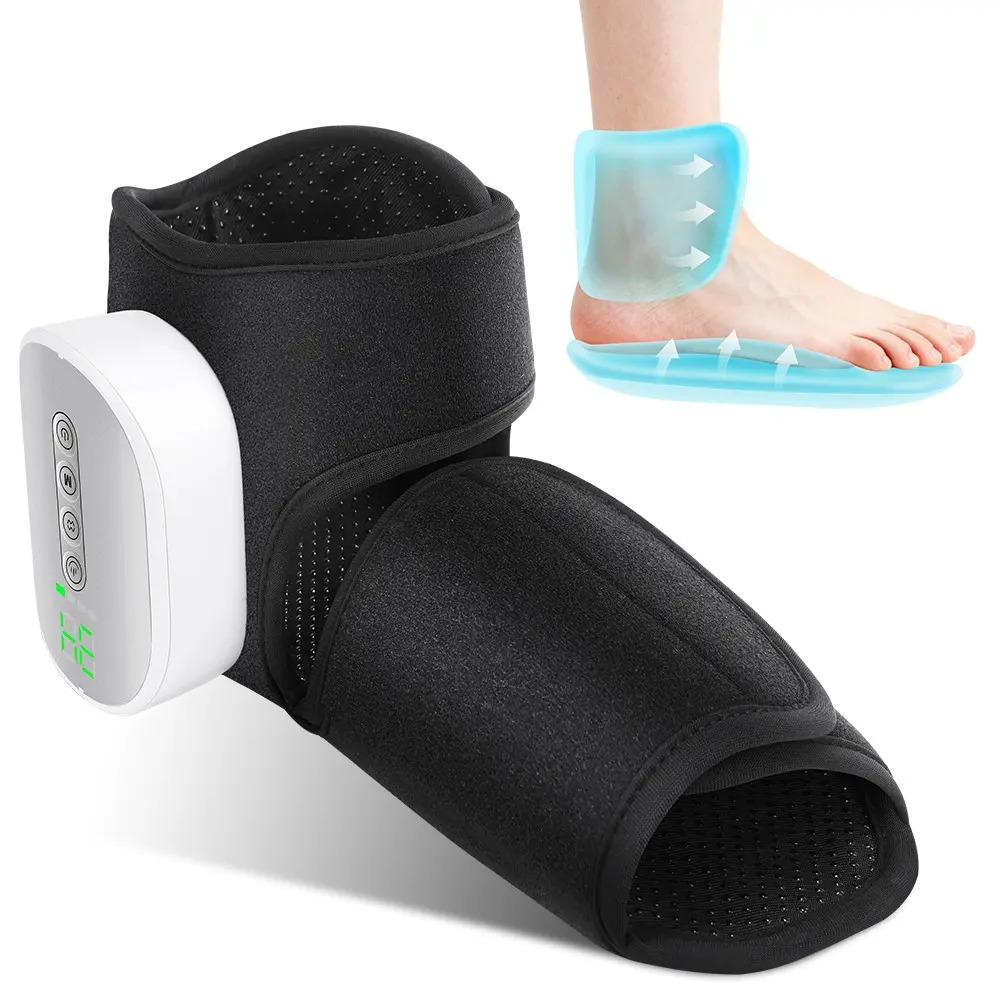 Cordless Air Compression Foot Massager – Adjustable 4 Heat Levels 40-55°C, 4 Intensity Settings, 3000mAh, Gift for Women Men