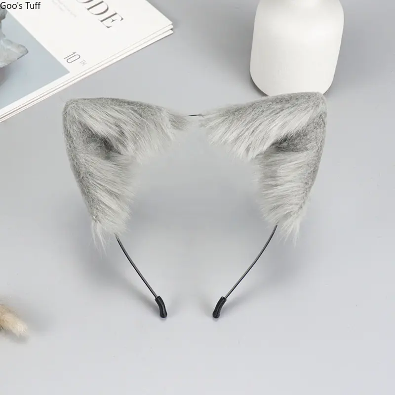 Handmade Furry Simulation Fox & Cat Ear Headband - KC Hair Accessory for Cosplay Costumes