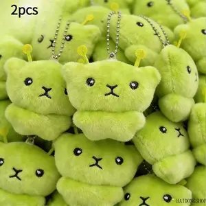 Weird Cute Viral Y2K Green Alien Cat Plush Doll, Soft Fluffy Stuffed Kitten Hanging Bag Charm, Niche Novelty Decor Accessory For Girls Backpack Daily Photo Styling