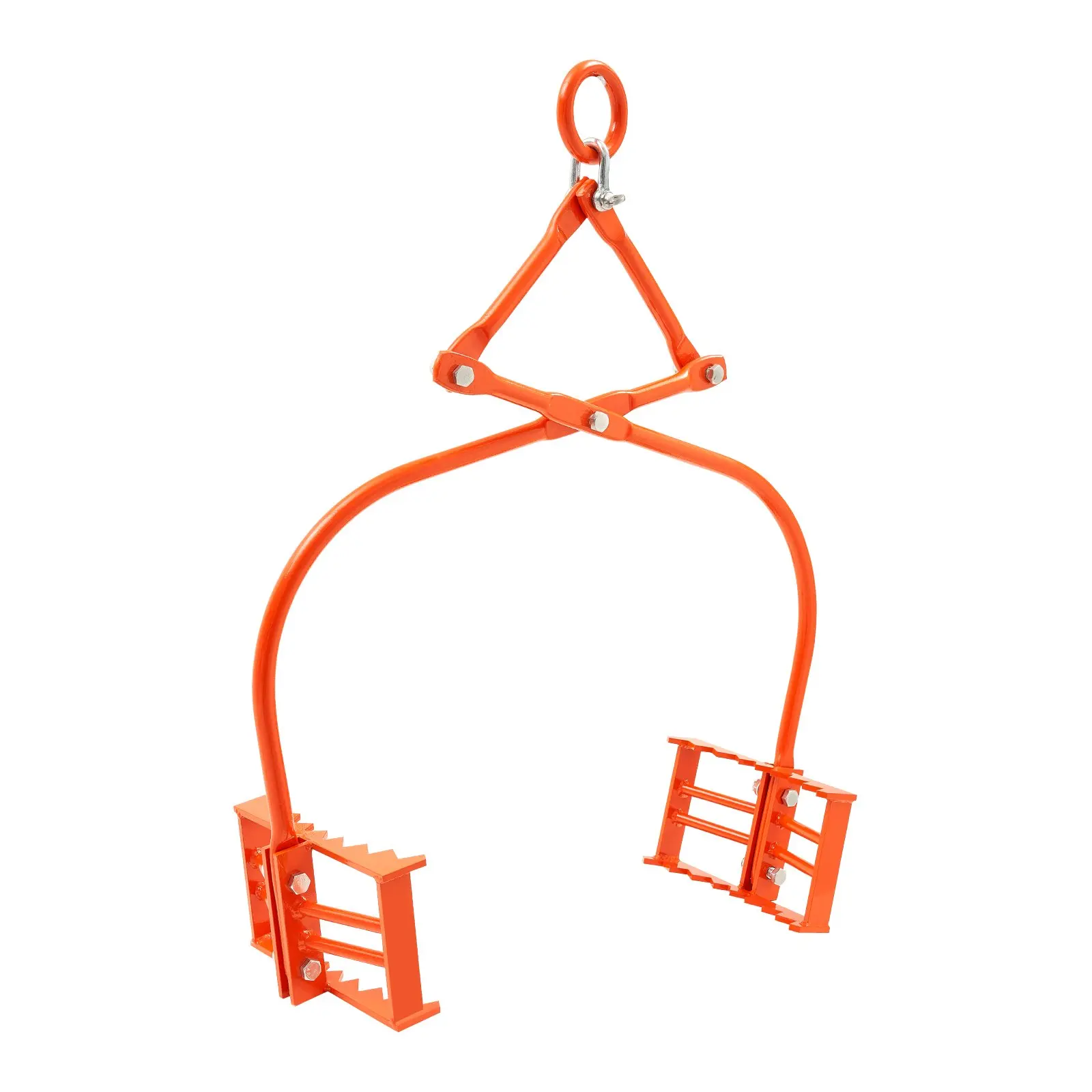 24in Stone Lifting Tongs, 2-Claw Rock Tongs, Heavy Duty Steel Log Tongs, 1100LBS Lifting Capacity, Swivel Log Grapple, Serrated Claw Design, Easy Chain Hook up Tongs for Stone Blocks Marble