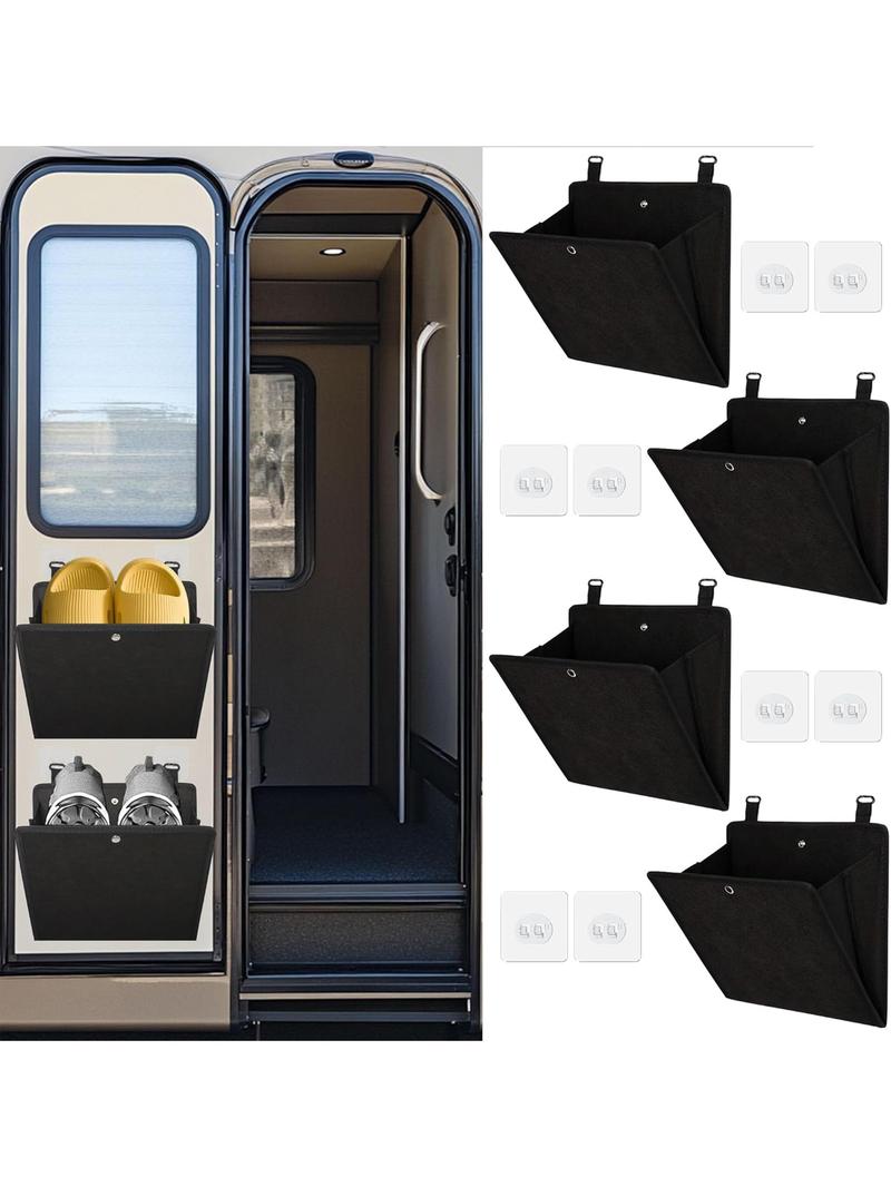 Wall Shoe Racks 2/4/6 Pack, RV Shoe Rack, Self-Adhesive RV Accessories for Inside Shoe Organizer, RV Storage and Organization, Space Saving Wall Mounted Shoe Rack with Deep Pocket fit 1 Pair Shoes