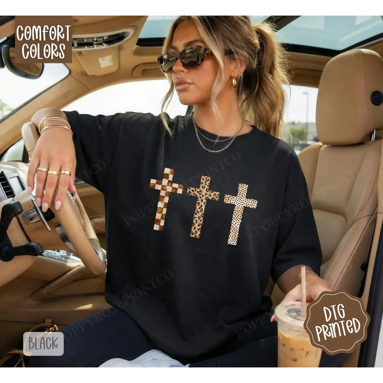 3 Crosses Shirt, Trendy Summer Tee, Gift for Her