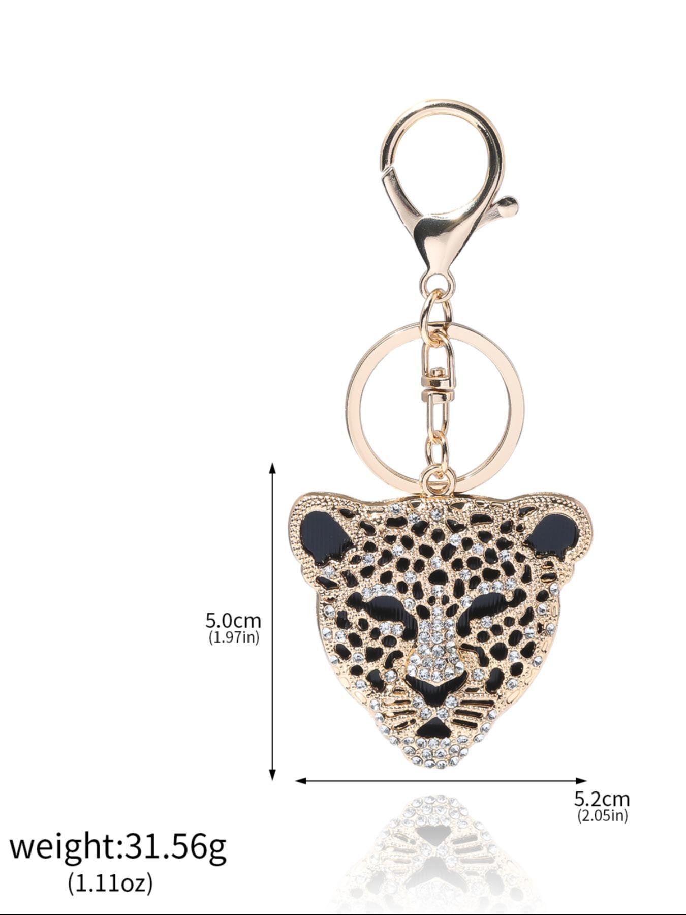 Leopard Head Design, Fashionable Alloy Keychain for Women & Men, Trendy All-match & Exquisite Keychain for Birthday Gift