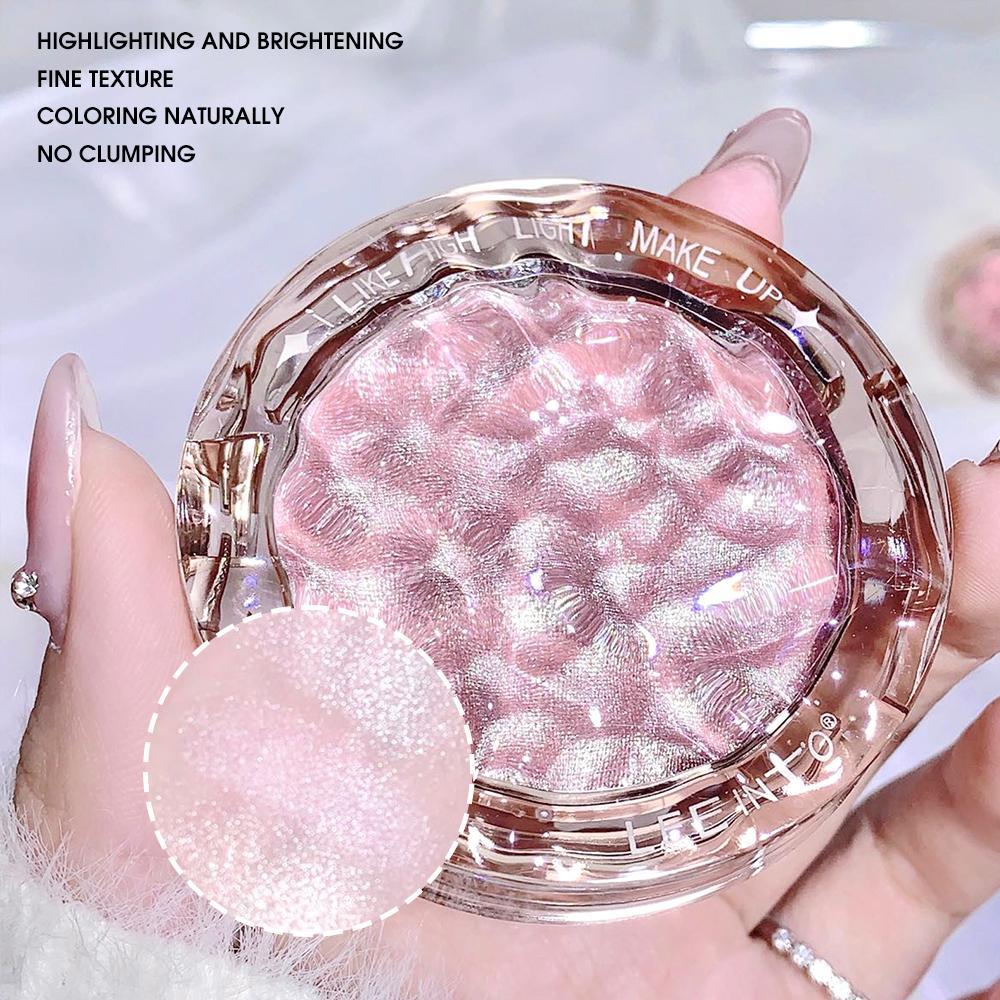 Portable Glitter Highlighter Powder, Shimmering Highlighter Palette, Long Lasting Lightweight Pearly Makeup Powder, Facial Brightening Cosmetics, Valentine's Day Gift, Cosmetics Glam Powder, High Shine Makeup