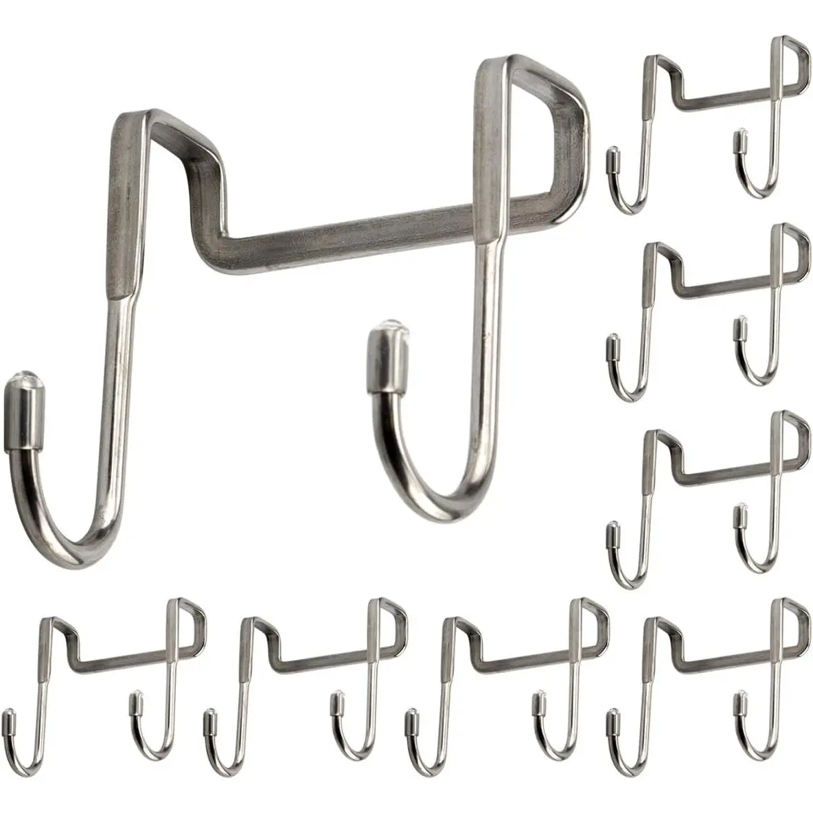 8 count Double S Shaped Over Cabinet Hook Metal Over Door Hooks for Kitchen Bathroom Closet -  Utensils Towels Clothes Drawer Hanger
