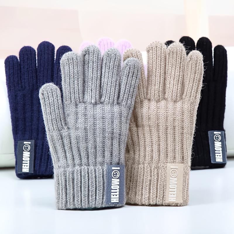 1 Pair ' Winter Gloves Thermal Plush Knit Fingerless Gloves with Flip-Top Wrist Closure - Cold-Proof Hand Warmers for Boys & Girls 4-8 Years,1 Skiing, Play (Multi-Color Options: Beige, Grey, Navy, Black), Winter Onesie, Childrens Winter Hat, Snow Play, Gi