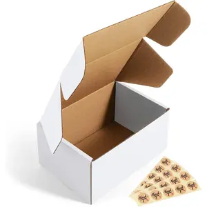 6x4x3 Small Corrugated Cardboard Shipping Boxes - 25 Pack White Mailing Boxes for Small Business Packaging and Mailing