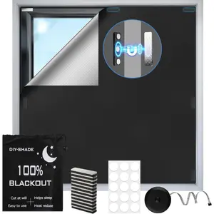 100% Magnetic Blackout Window Cover 118" x 58" No Drill Portable Blackout Blinds Shades for Bedroom RV Nursery Media Room with Strong Magnets