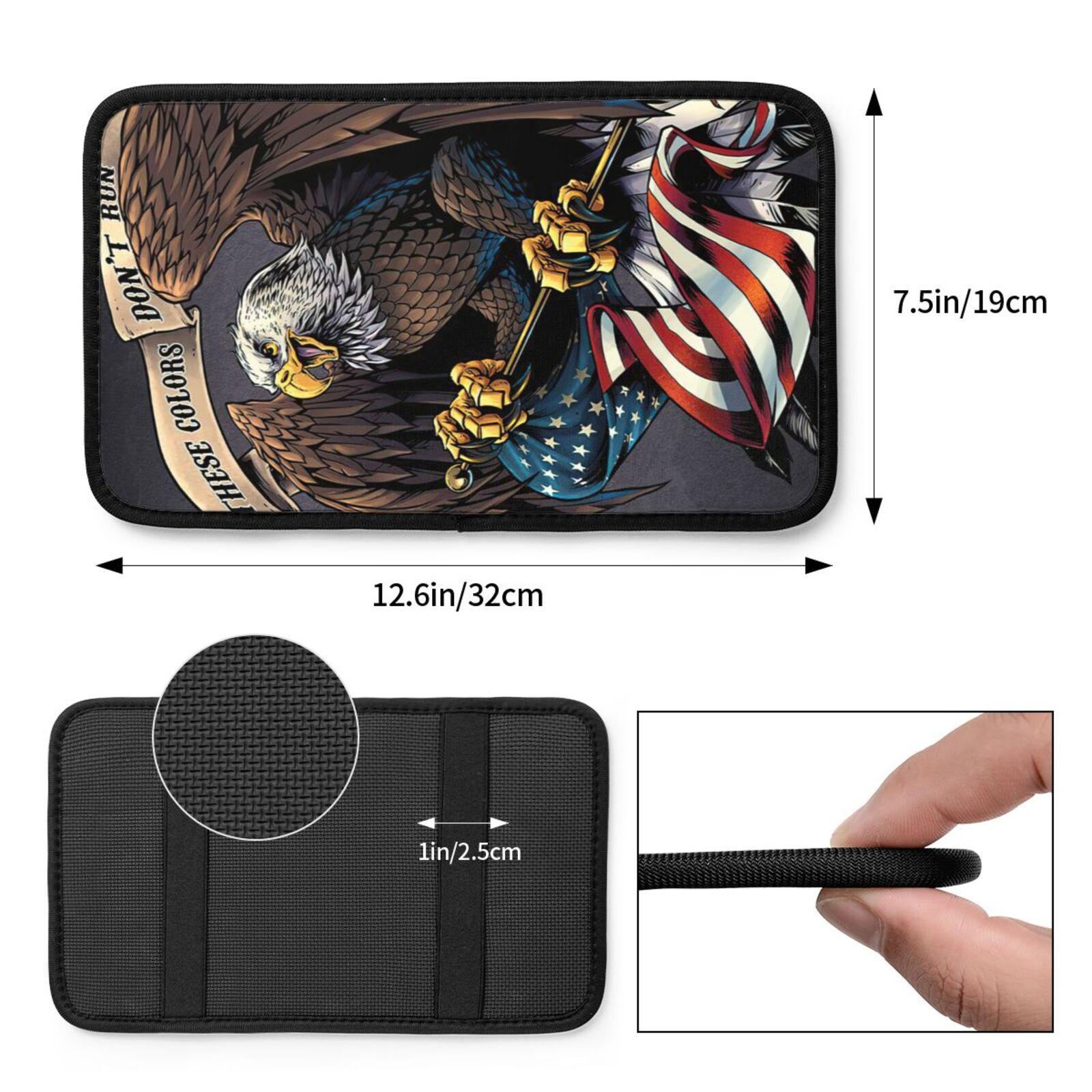 Eagle & American Flag Pattern Car Armrest Mat, Universal Car Armrest Pad, Car Center Console Decorative Mat, Car Interior Accessory, Car Accessories, Car Ornament
