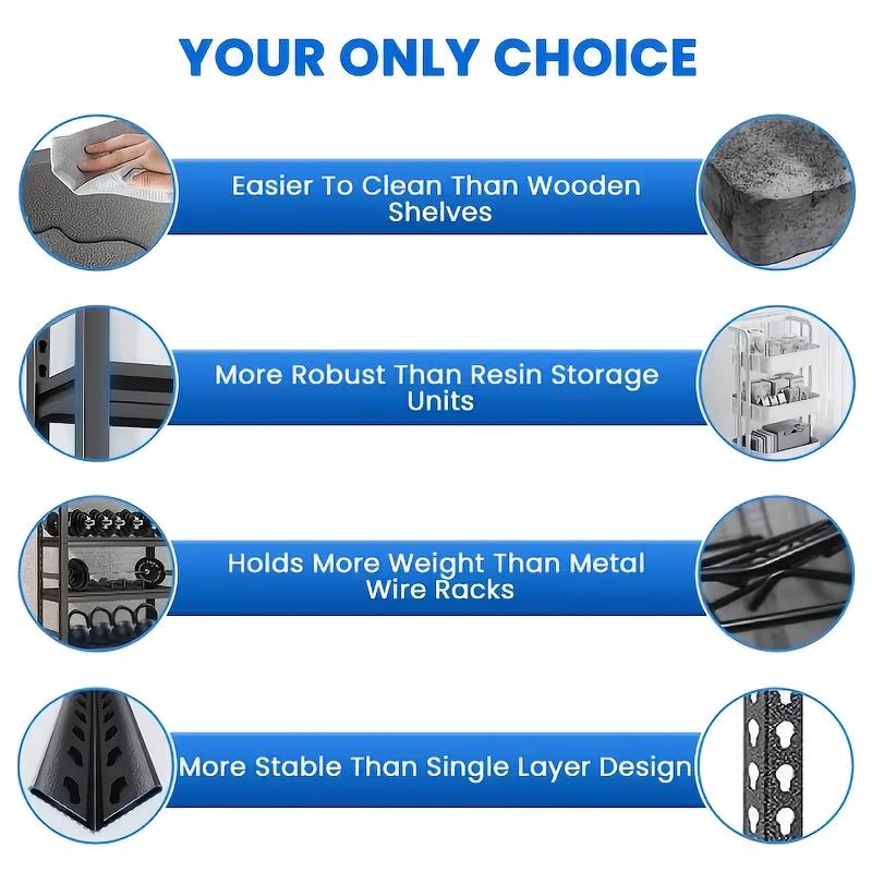 6-Tier Display Stand |   Multi-Functional Steel Bookcase, 2000 lbs Capacity, Adjustable Shelf Spacing, All-Metal Construction, Ideal for Displaying Glassware, Sculptures, Toys, or Books, Freestanding, Painted End, Assembled