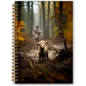 Christian Notebook,  He Left the 99 to Find Me Journal, Religious Prayer Scripture Journals for Writing,  Gifts for Women Journal Journaling, Spiral Notebook 5.5x8.3 Inch