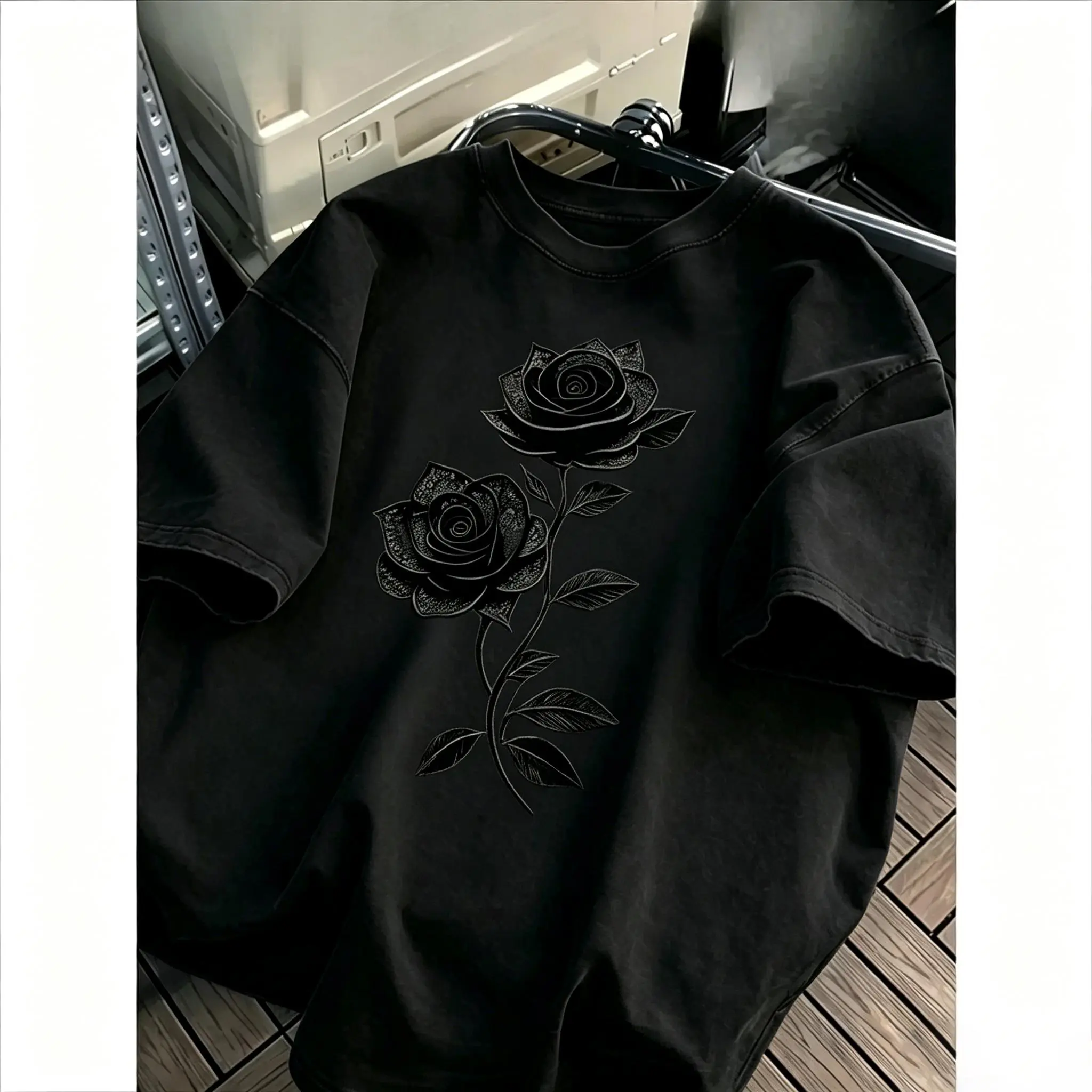 Unisex Gothic Short-Sleeve Round Neck Cotton T-Shirt - Soft Loose-Fit Vintage Graphic Tees, Streetwear Sports Top for Daily Casual Skater Wear, Shortsleeve Athletic Apparel, Tshirt, Menswear, Clothing, Casual Tee, Goth Clothes