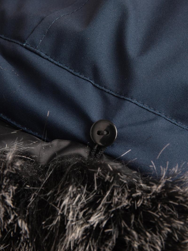 Men's Heavy-Duty Winter Coat with Detachable Fur-Like Hood & Collar - Long Jacket, Large Pockets, -Filled Cold-Weather Outerwear for Skiing, Commuting - Hand Washable (No-Stretch)