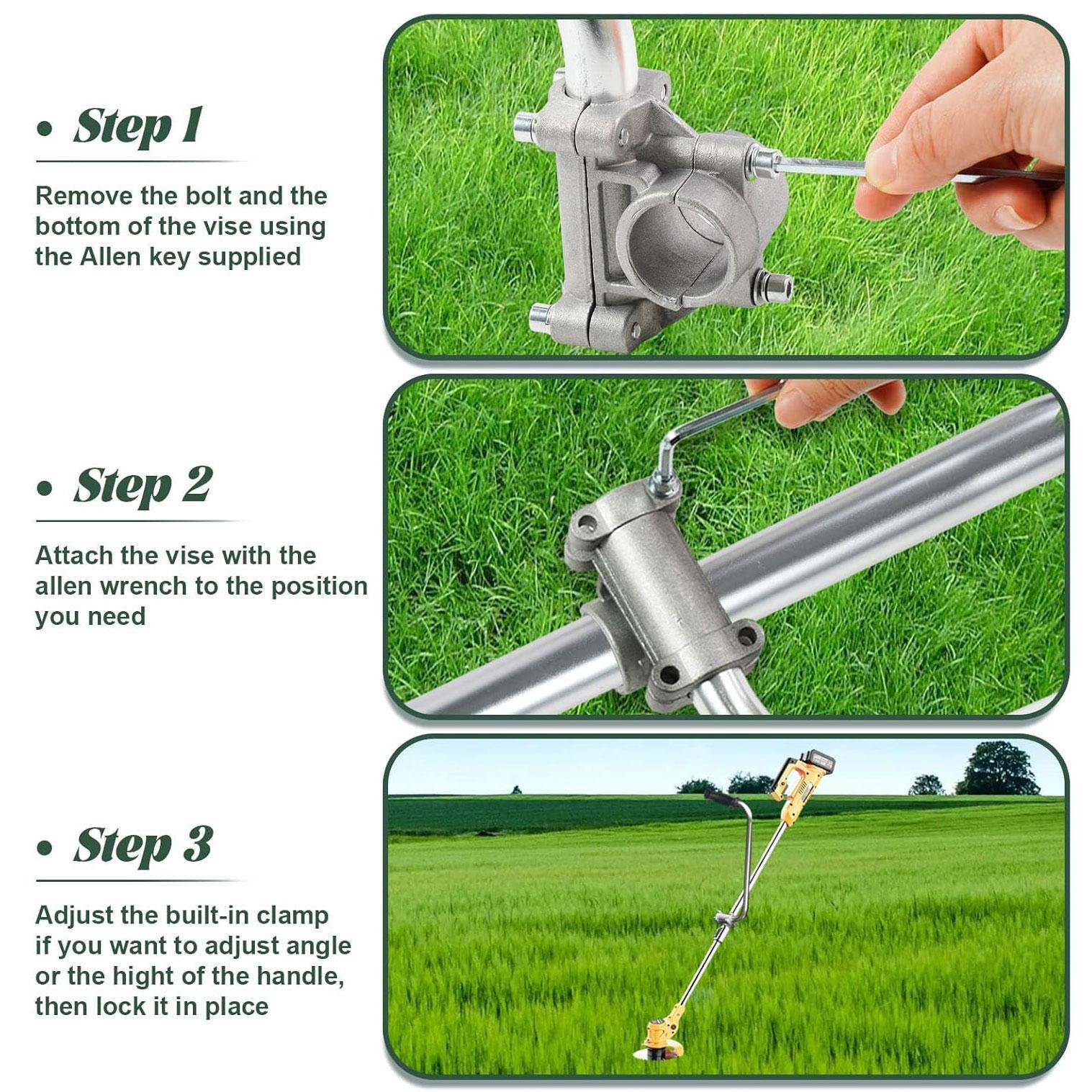 Grass Trimmer Handle, Aluminum Trimmer Handle with Bracket Clip, Multifunctional Garden Trimmer Handle, Power Tool Accessories