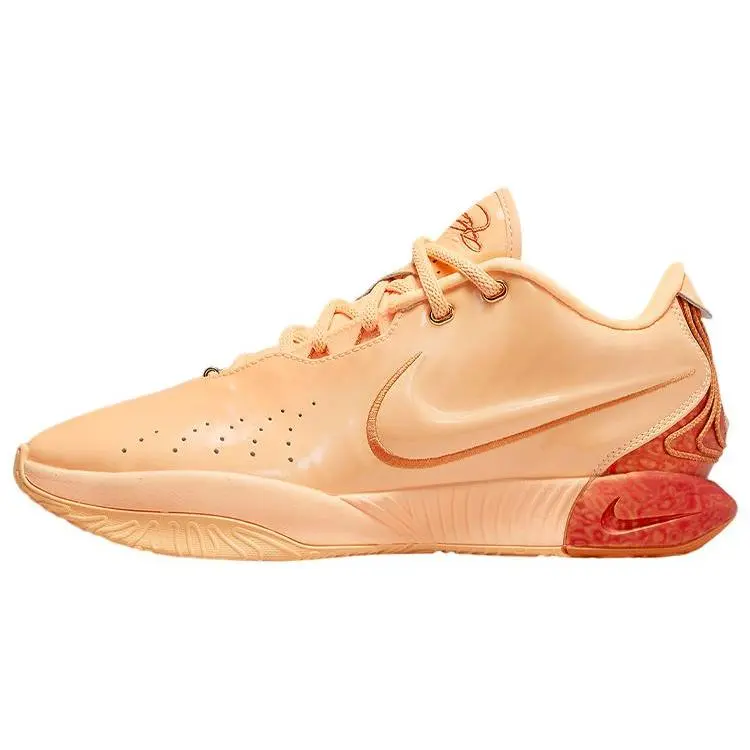 Nike LeBron 21 Low-Top Basketball Shoes for Men – Comfortable Round-Toe Peach Pink Domestic Version Verifiable, with credentials and supporting global authentication
