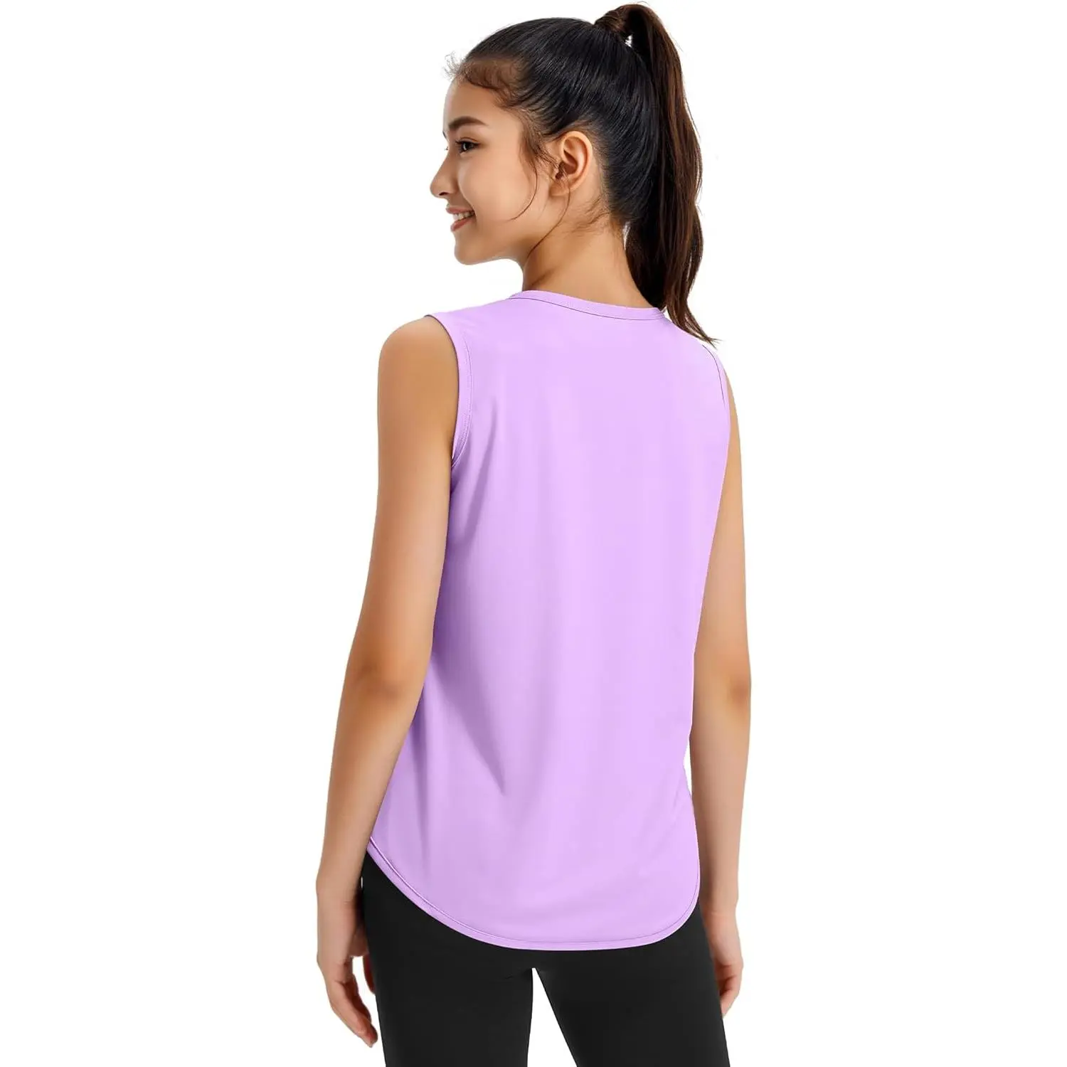 Girls Tank Tops, Quick Dry Kids Athletic Shirts, UPF50+ Workout Tanks for Dance Running Gymnastics
