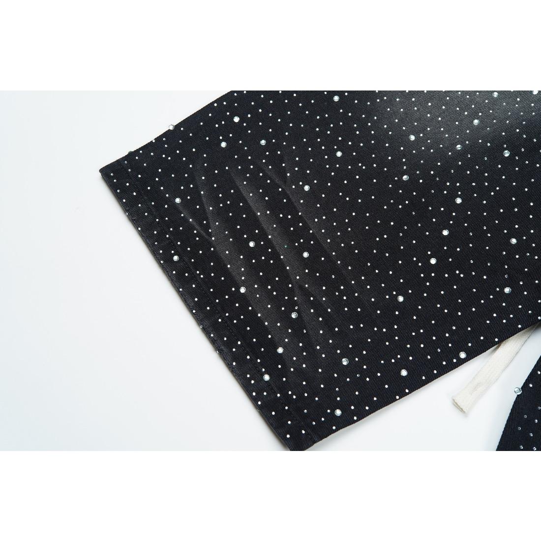 Full Rhinestone Shining Vintage Washed Baggy Denim Shorts Harajuku Y2K Streetwear Letter Embroidery Bling Diamond Loose Knee Length Hip Hop Casual Trendy Sparkly Distressed Jeans Shorts For Men Unisex