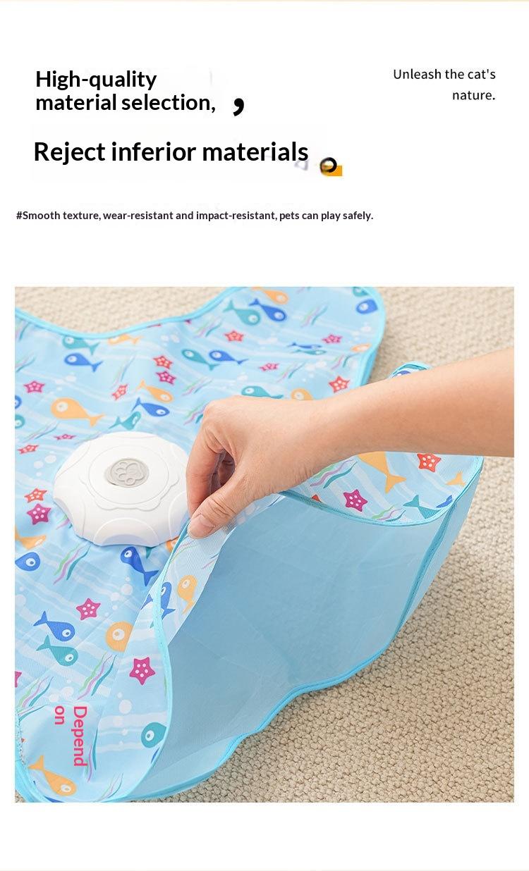 Interactive Underwater Themed Automatic Cat Toy, Hide-and-Seek Electronic Moving Feather Teaser for Indoor Cats, Self-Playing Kitten Enrichment Exercise Toy
