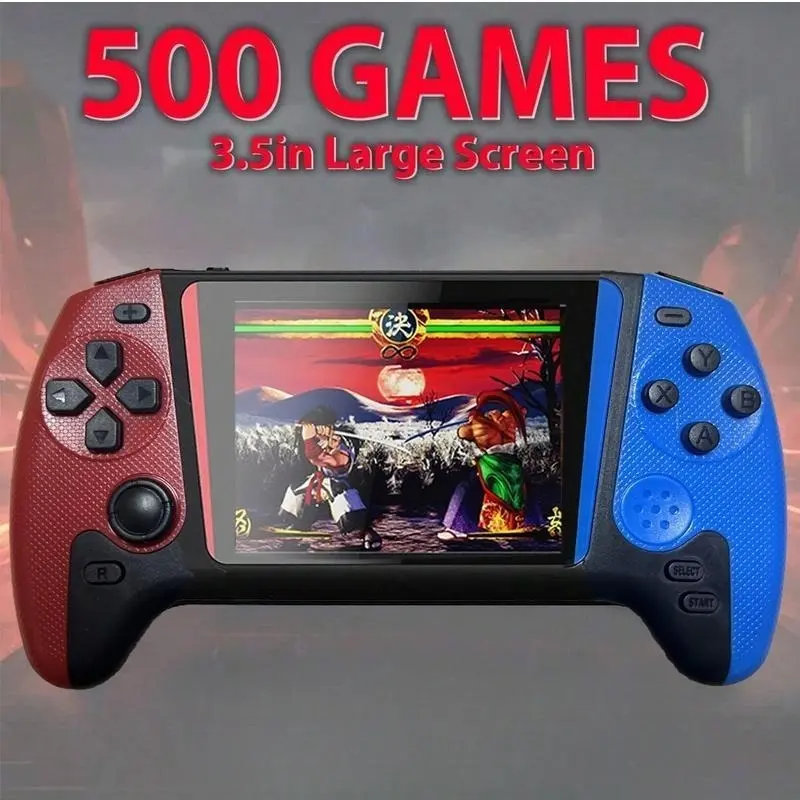 Brand new handheld gaming console with a retro large screen design, smooth joystick buttons, supports over 500 games, 3.5-inch screen, 1080P display, suitable for nostalgic players, home use, and sharing with friends, Portable handheld console