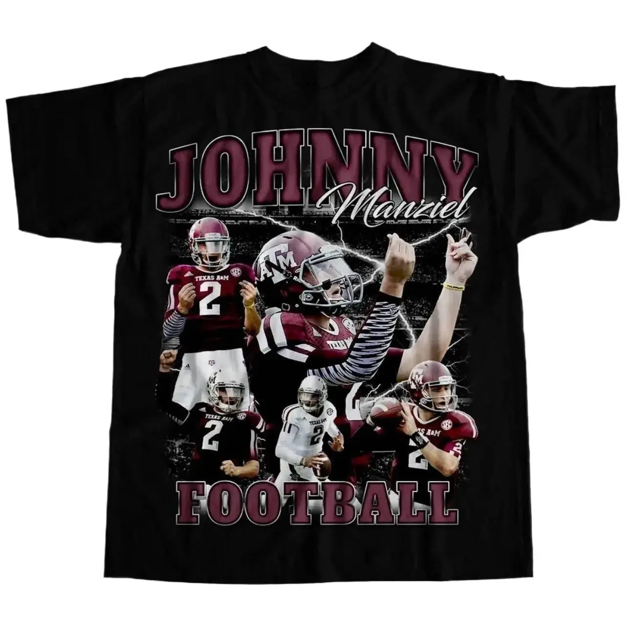 [⭐Sale Up To 50%]Vintage 90s Graphic Style Johnny Manziel T-shirt Johnny Manziel Tee Retro Johnny Manziel Football T-shirt, Classic Cotton Top Shortsleeve